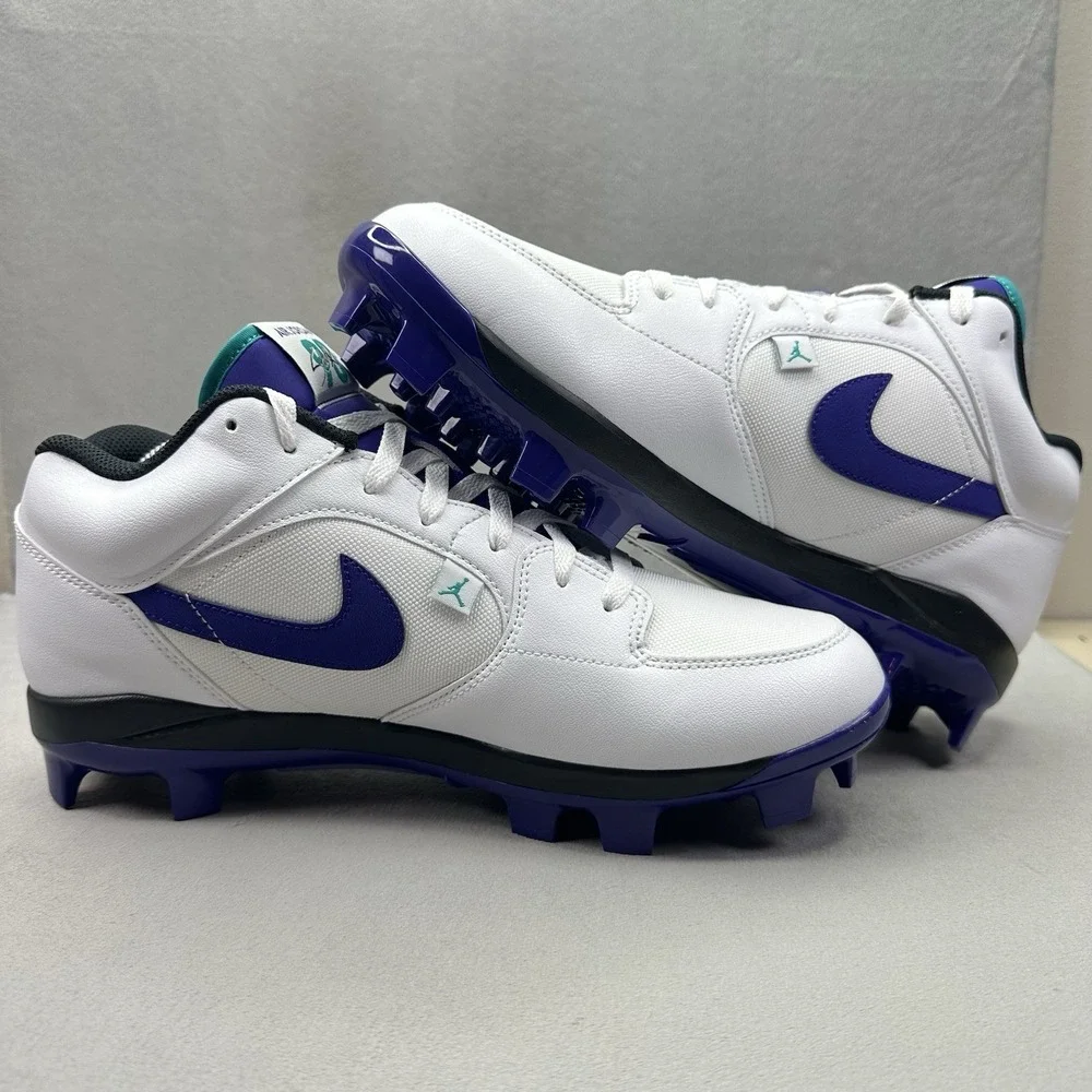 Nike Air Jordan Stadium 90 Low MCS Mens Size Baseball‎ Cleats Grape Retro NEW
